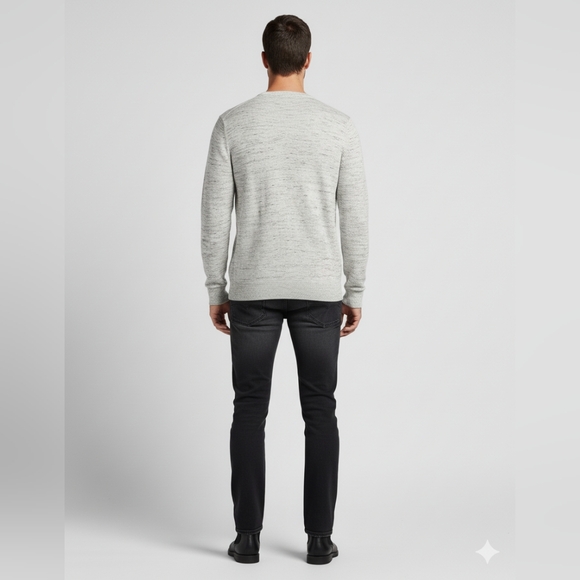 Merona Men's Light Gray V-Neck Pullover Sweatshirt Size Small - Picture 5 of 7